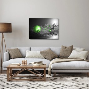 Tablou pe sticlă bilelor verzi abstracte (70x50 cm)