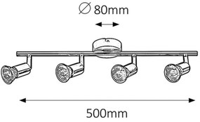 Rabalux 6047 - Lampa spot NORTON 4xGU10/50W/230V