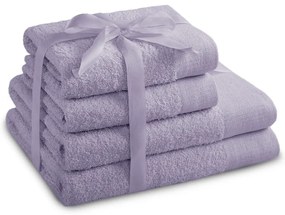 Prosoape de baie mov lavandă 4 buc. din bumbac din frotir Amari – Restilo