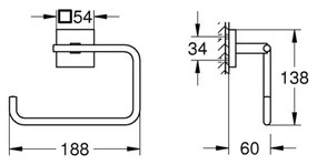 GROHE 409752430 - Suport pentru prosoape START CUBE 18,8 x 13,8 cm negru