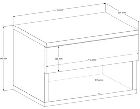 Măsuță de noptieră Ribes Antracit