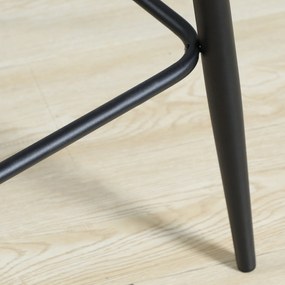 HOMCOM Set de 2 taburete de bar design cu suprafață din catifea capitonată și picioare din oțel înălțime 77 cm verde închis | Aosom Romania