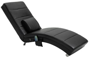 HOMCOM Relaxliege cu funcție de masaj, fotoliu de lounge ergonomic cu spătar înalt, cu funcție de masaj și pernă cu design Zero-G, fotoliu de lounge din piele ecologică, metal, spumă, negru, 58 x 163 x 87 cm | Aosom Romania