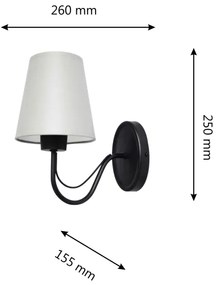 Lampă de perete MALBO 1xE27/15W/230V gri/negru