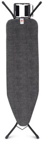 Masa de calcat Brabantia B 1003335, 124x38 cm, 7 pozitii de reglare, Suport fier de calcat, Negru