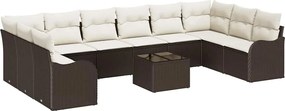 vidaXL Set de canapele pentru grădină Maro poliratan