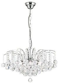 Candelabru cristal Asfour design lux KRISTALL KLASSISCH 6L chrome plated/clear crystal