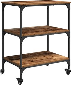 vidaXL Troler de Bucătărie Lemn Vechi 60 x 41 x 76 cm Lemn compozit