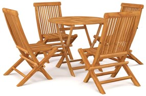 vidaXL Set mobilier grădină, 5 piese, lemn masiv de tec