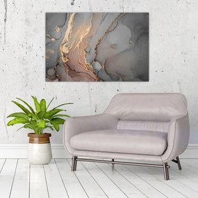 Tablou - Marmură gri-auriu (90x60 cm)