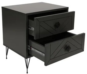 Noptieră LUNA 55x50 cm antracit/neagră