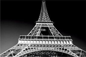 Tablou - Turnul Eiffel, alb-negru (90x60 cm)