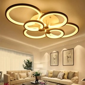 Lustra Led , 6 Cercuri, Alba, Esn 6626 -6 Wh 196 w
