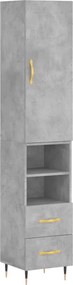 vidaXL Dulap înalt, gri beton, 34,5x34x180 cm, lemn prelucrat