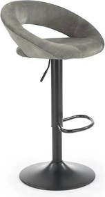 Scaun bar H102, gri - Bluvel14/negru, stofa catifelata/otel, 53x48x78/