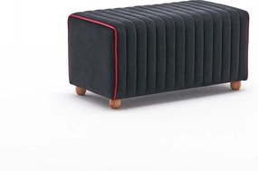 Taburet MABEL, stofa catifelata negru, 80x40x40 cm