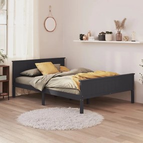 vidaXL Cadru de pat, gri, 140x200 cm, lemn masiv de pin