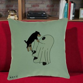 Perna Decorativa Caine Rottweiler Fantoma Halloween, 40x40 cm, Verde, Husa Detasabila, Perna Inclusa, BEKZ®