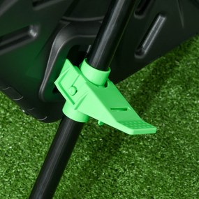 Outsunny Compostor de grădină bac pentru compost resturi rotativ 360° dublă cameră 130 L oțel PP 67 x 60 x 77 cm negru | Aosom Romania