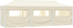 vidaXL Cort de petrecere pliabil cu 8 pereți laterali, crem, 870x291x315 cm