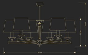 Candelabru 6 brate design clasic realizata manual Zola