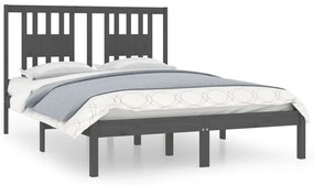 3104060 vidaXL Cadru de pat, gri, 120x200 cm, lemn masiv de pin