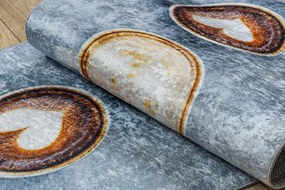 ANDRE 33300 covor lavabil Cafea bucatarie, anti-alunecare - gri / maro