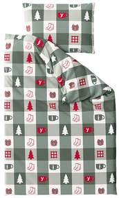 Lenjerie de pat din bumbac CHRISTMAS SOCKS verde Dimensiune lenjerie de pat: 70 x 90 cm | 140 x 200 cm