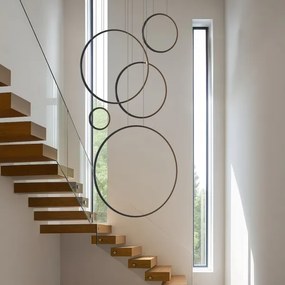 Lustră suspendată pe cablu SATURNO LED, 100 W, 230 V, negru