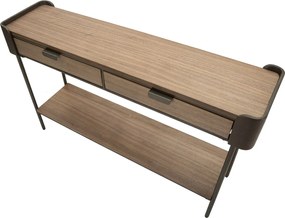 Consola Toronto, Mauro Ferretti, 120x31x72 cm, lemn de brad/fier, gri/maro
