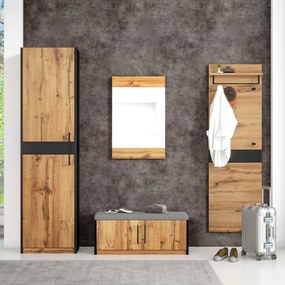 Set de Intrare 4 Piese cu Bancă, Culoare naturală | Aosom Romania
