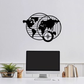 Accesoriu decorativ de perete metalic World Map - 480