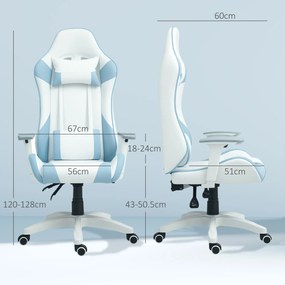 HOMCOM Scaun Gaming pentru computer din piele artificială | Aosom Romania