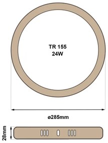 Plafonieră LED RING LED/24W/230V 4200K 28,5 cm maro