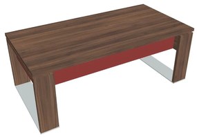 Masă Verno+ S 200 x 100 cm, nuc / roșu