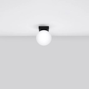 Plafonieră neagră cu abajur din sticlă ø 12 cm Umerta – Nice Lamps