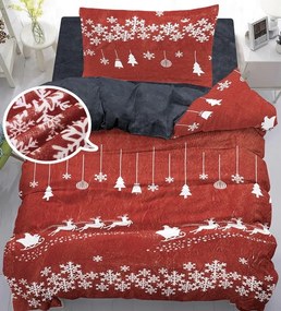 Lenjerie de pat din microplus ORNAMENTE ALBE rosie Dimensiune lenjerie de pat: 70 x 90 cm | 140 x 200 cm