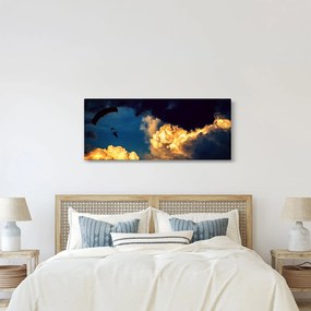 Tablou cu parașutiști în ceruri (120x50 cm)
