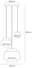 Lustră pe cablu Lucide 21435/13/38 TRIBUTE 3xE27/40W/230V crem