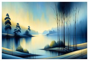 Tablou lacul liniștit în albastru