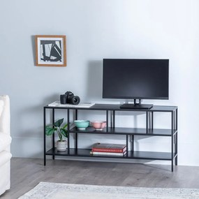 Comodă TV neagră din oțel 120x55 cm – Ixia
