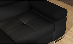 Colțar negru extensibil/cu spațiu de depozitare (cu colț pe partea stângă/în formă de ”L”) Anton – ELTAP