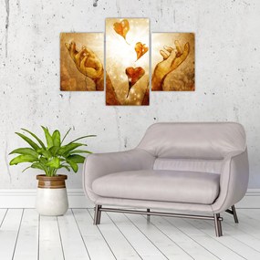 Tablou - pictura mâinilor pline de dragoste (90x60 cm)