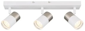 Plafoniera cu 3 Spoturi directionabile BRISBON nickel/alb