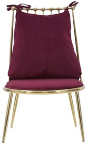 Scaun dining auriu / bordo din metal si stofa, 55 x 60 x 83 cm, Glam Backy Mauro Ferreti