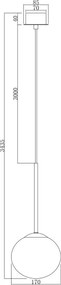 Ondaluce JEWEL - lustru suspendat pe cablu, 1xE14/10W/230V, Ø 17 cm, auriu/alb