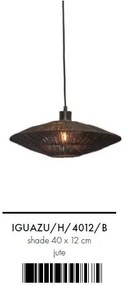 Lustra/Pendul eco din iuta Iguazu S disc 40cm, bl