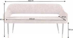 Bancheta tapitata design modern Paris 160cm, champagner greige