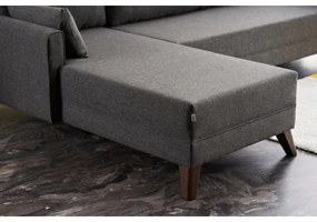 Colțar în L RIGA, antracit, orientare stânga