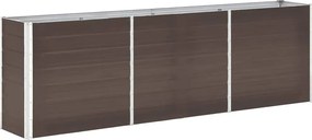 vidaXL Strat înălțat de grădină, maro, 240x40x77 cm, oțel galvanizat